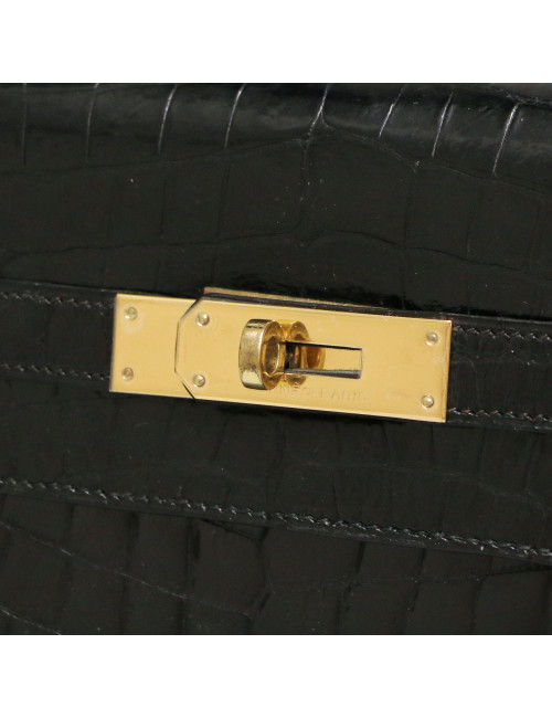 Kelly crocodile Porosus 32 noir