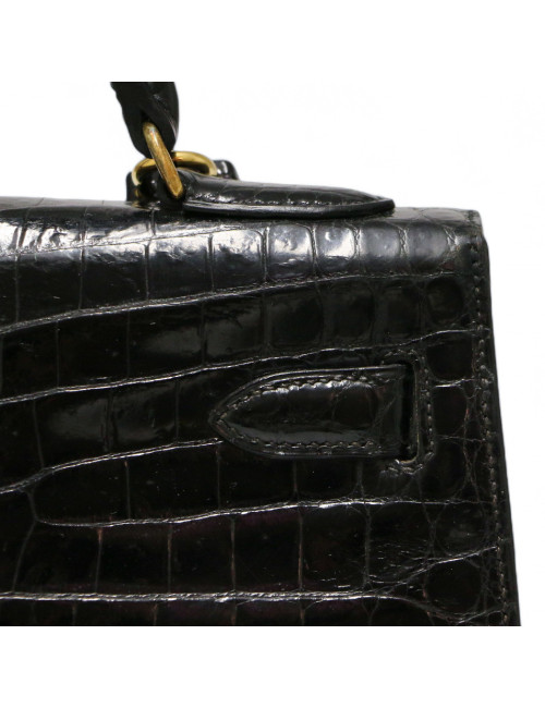 Kelly crocodile Porosus 32 noir
