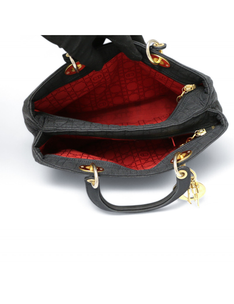 Lady DIOR toile enduite noir