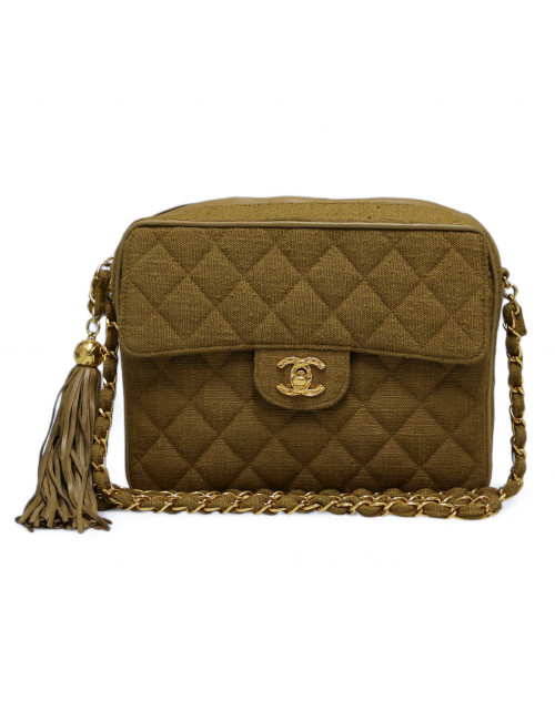 Sac Caméra CHANEL lin  Vintage