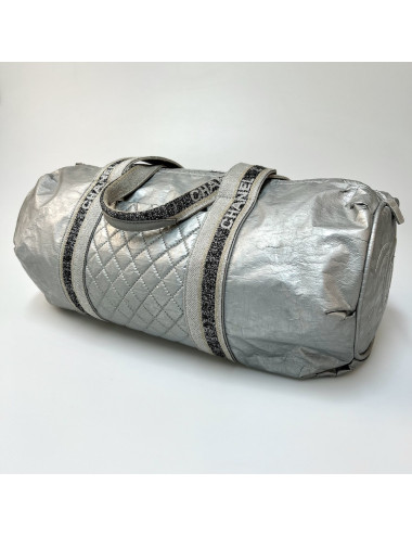 Sac Bowling CHANEL plastique argent