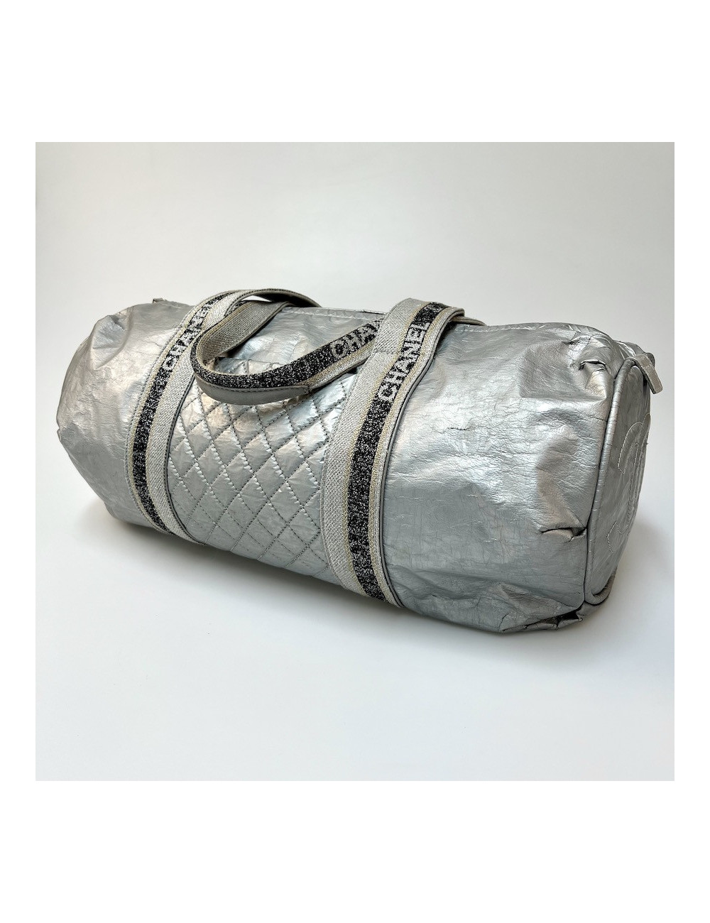 Sac Bowling CHANEL plastique argent