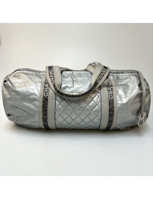 Sac Bowling CHANEL plastique argent
