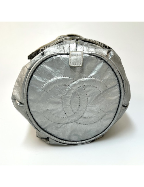 Sac Bowling CHANEL plastique argent