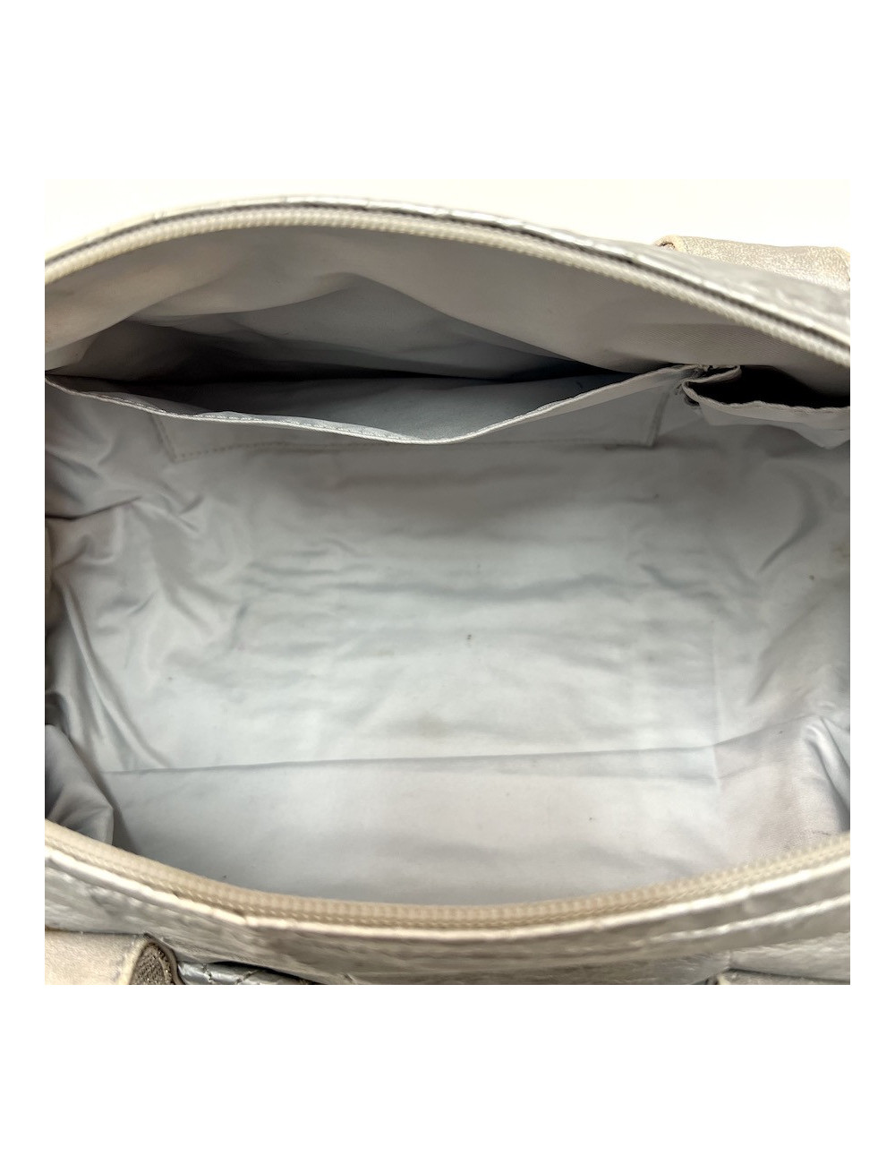 Sac Bowling CHANEL plastique argent