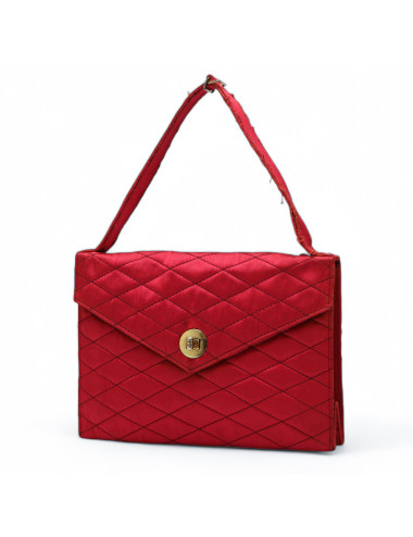 Mini sac du soir CHANEL satin rouge Vintage