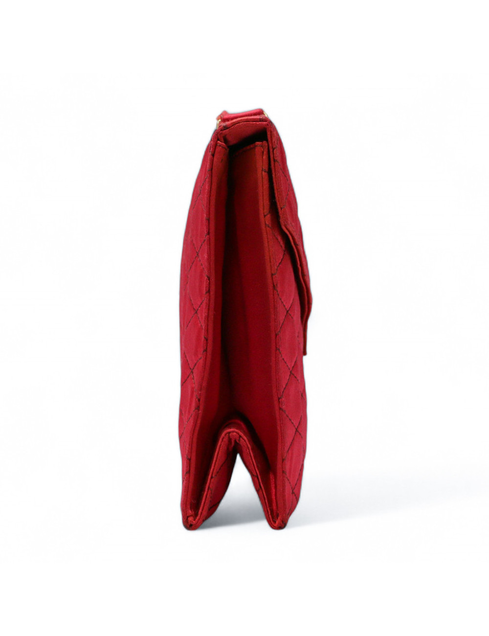 Mini sac du soir CHANEL satin rouge Vintage