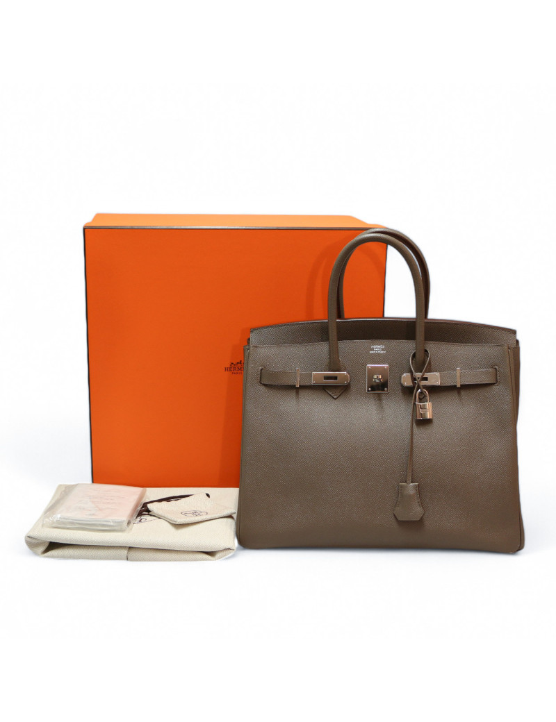 Birkin 35 HERMES Epsom gris Etain