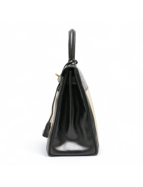 Kelly 28 toile et cuir vintage HERMES