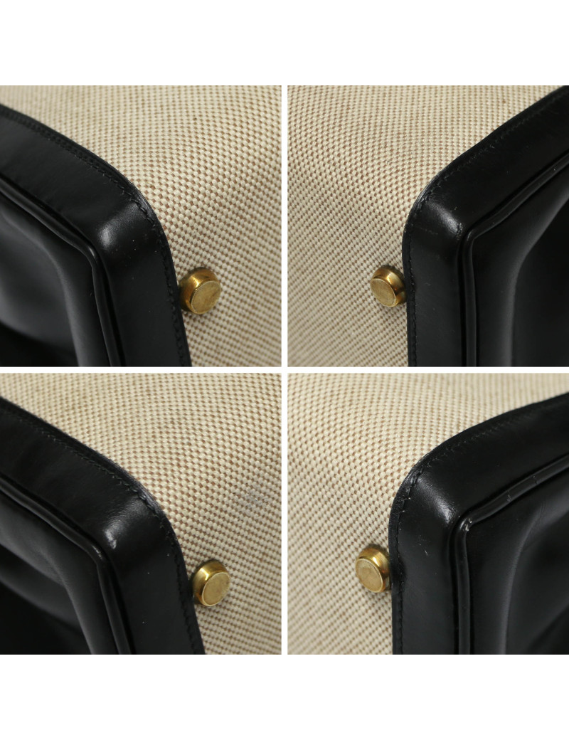 Kelly 28 toile et cuir vintage HERMES