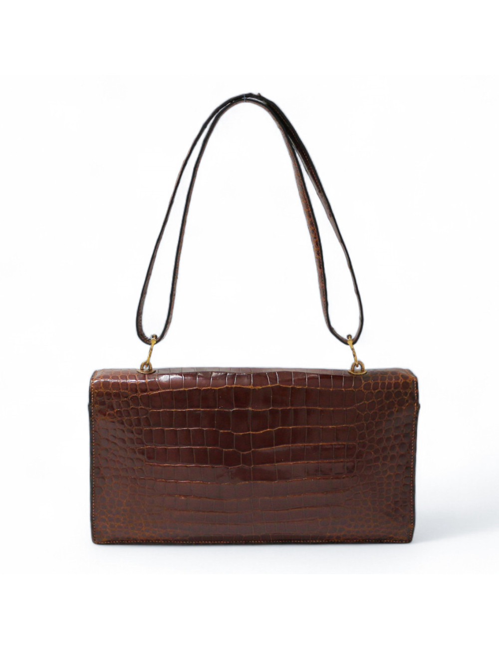 Sac Palonnier HERMES crocodile havane