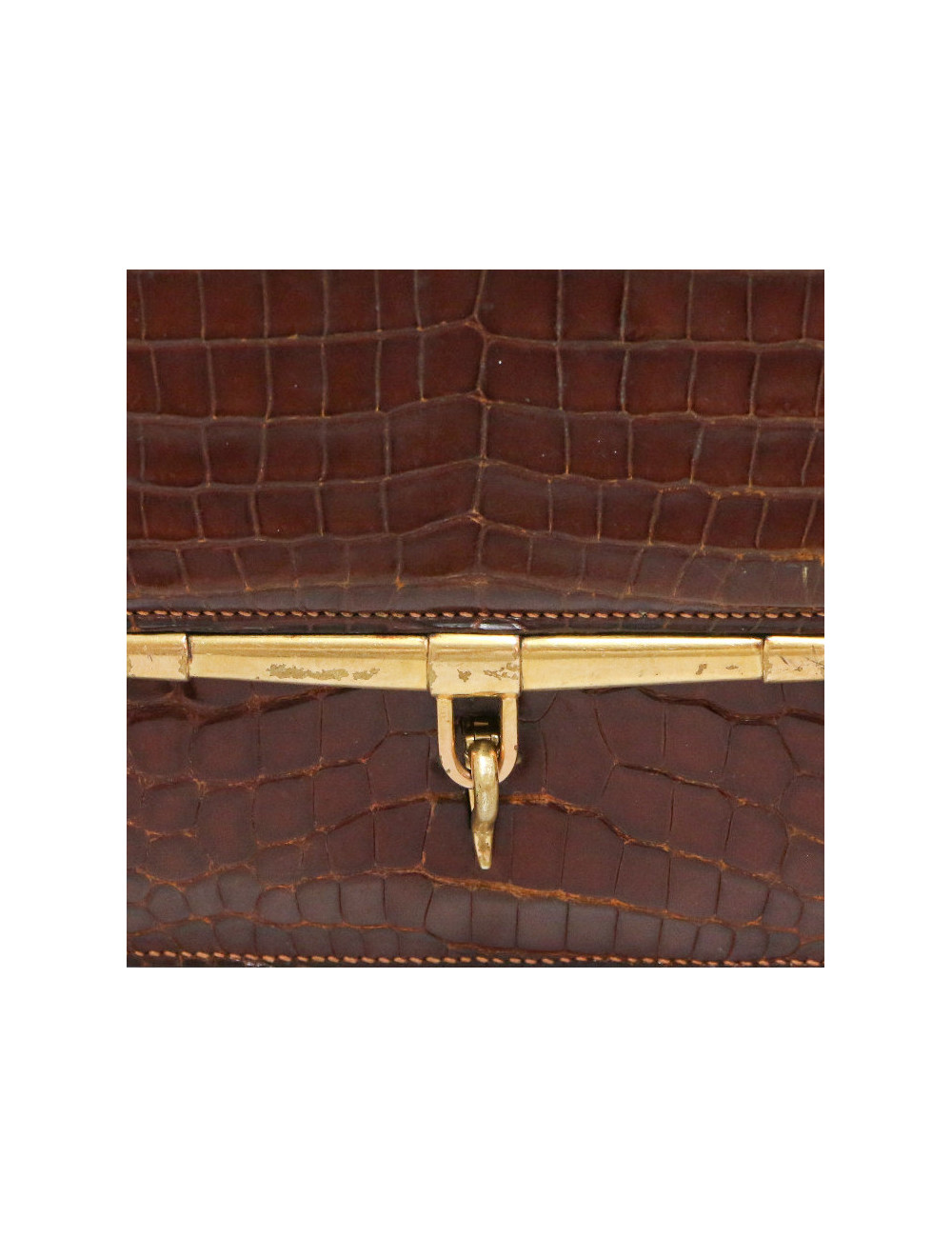 Sac Palonnier HERMES crocodile havane