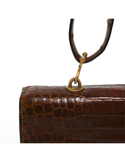 Sac Palonnier HERMES crocodile havane