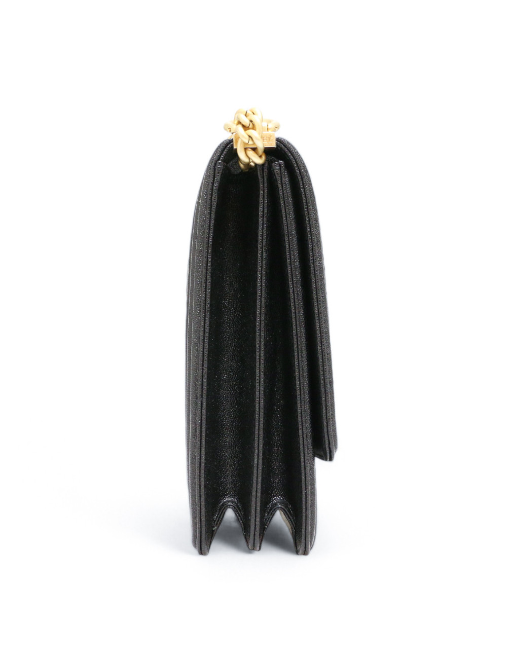 Sav Boy CHANEL Nord Sud vertical grainé noir