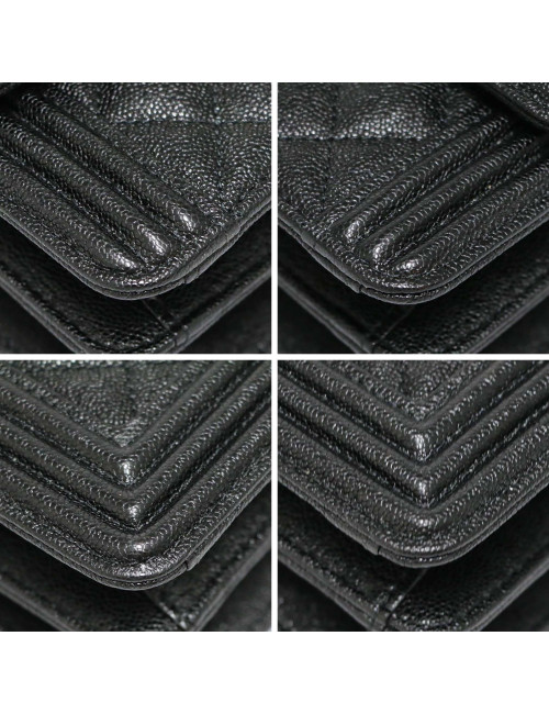 Sav Boy CHANEL Nord Sud vertical grainé noir