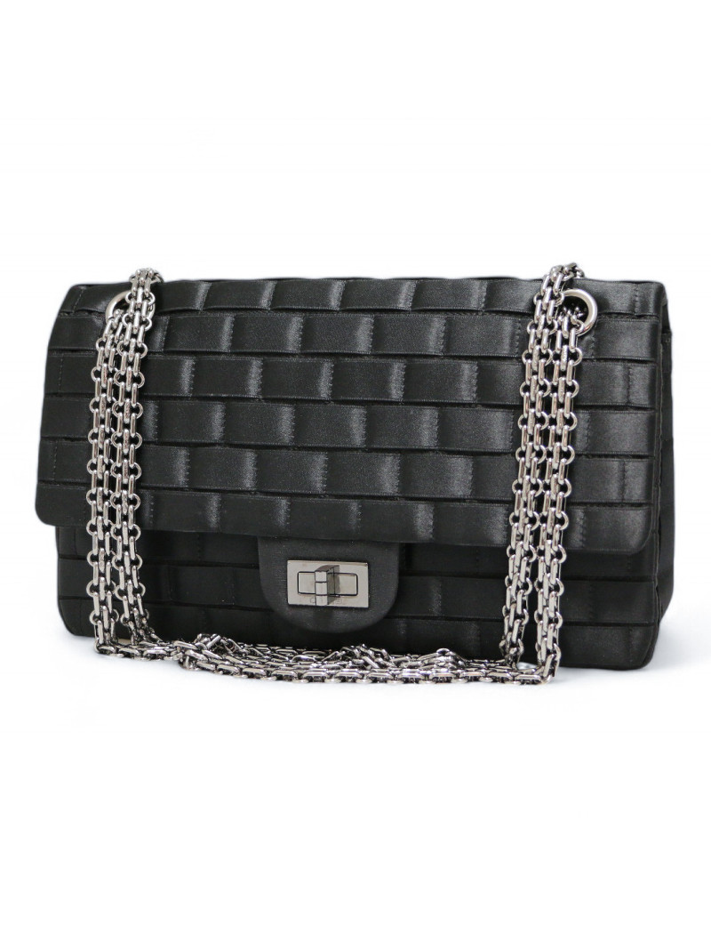 2.55 CHANEL satin noir all black