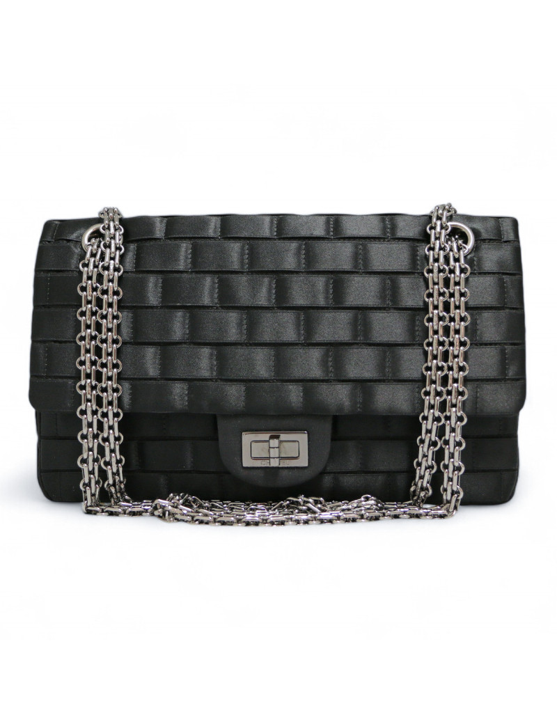 2.55 CHANEL satin noir all black