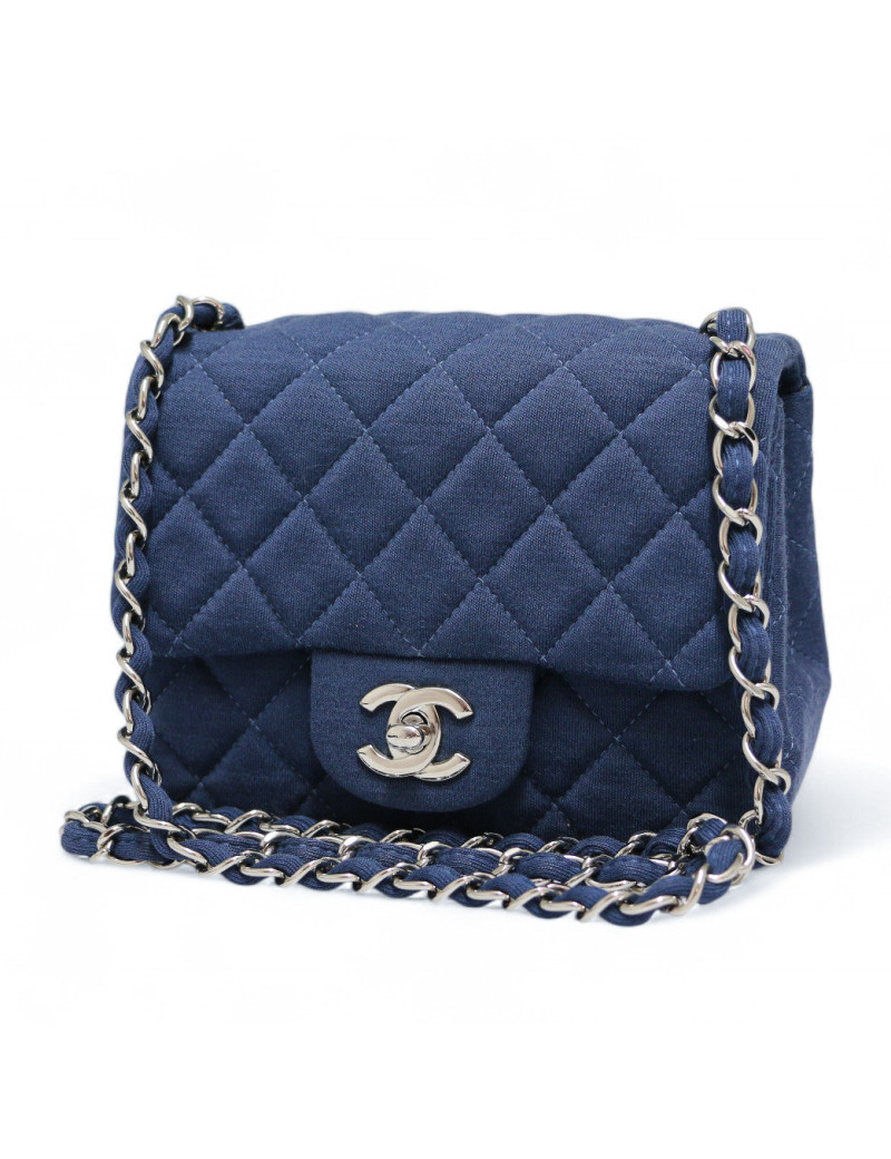 Mini  Timeless CHANEL jersey bleu