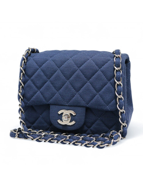 Mini  Timeless CHANEL jersey bleu