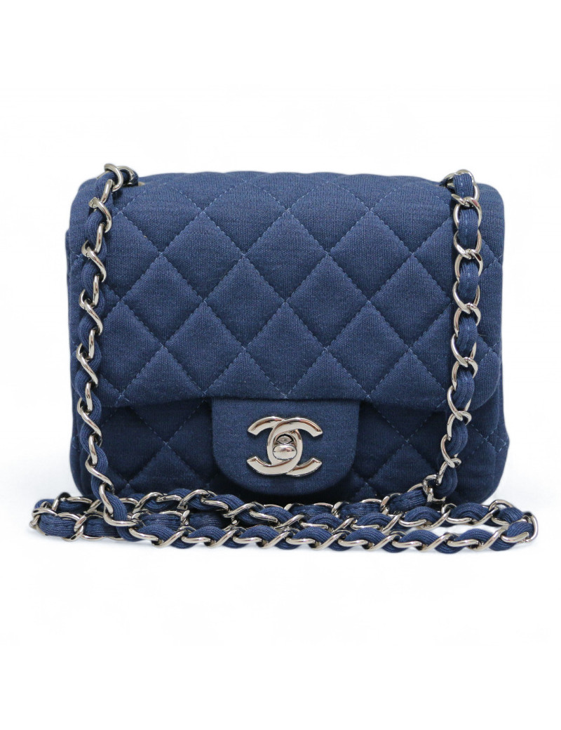 Mini  Timeless CHANEL jersey bleu