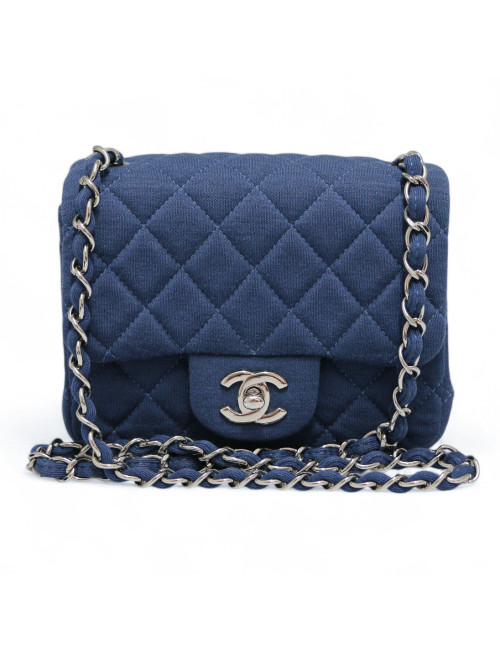 Mini  Timeless CHANEL jersey bleu