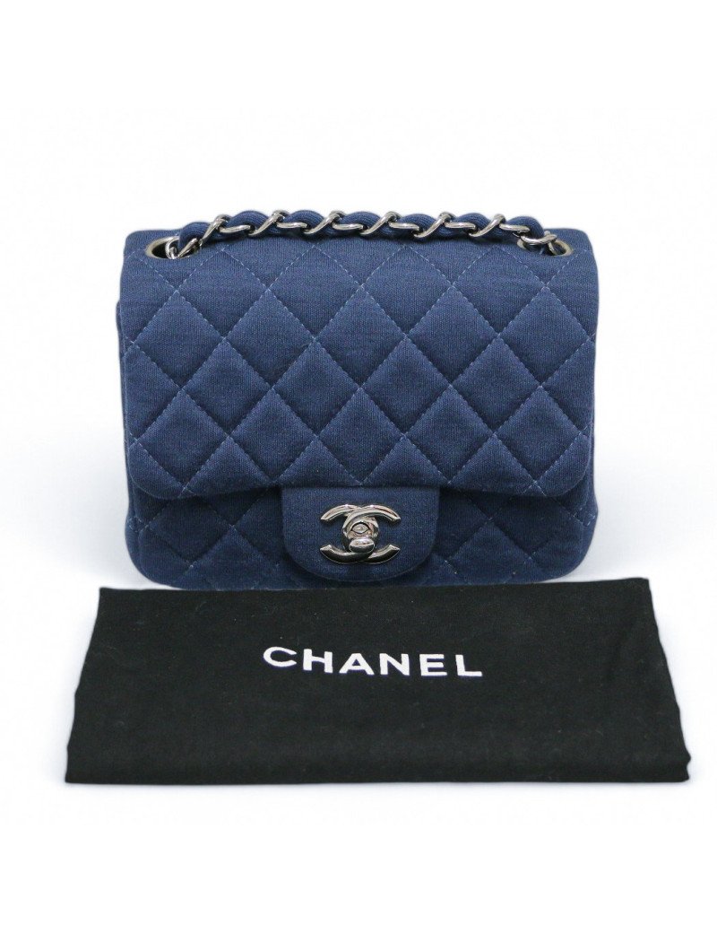 Mini  Timeless CHANEL jersey bleu