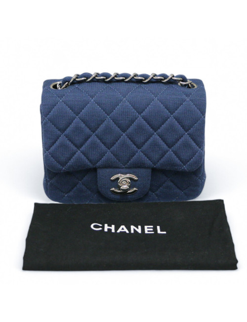 Mini  Timeless CHANEL jersey bleu