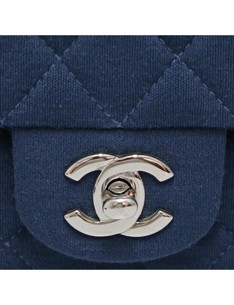 Mini  Timeless CHANEL jersey bleu