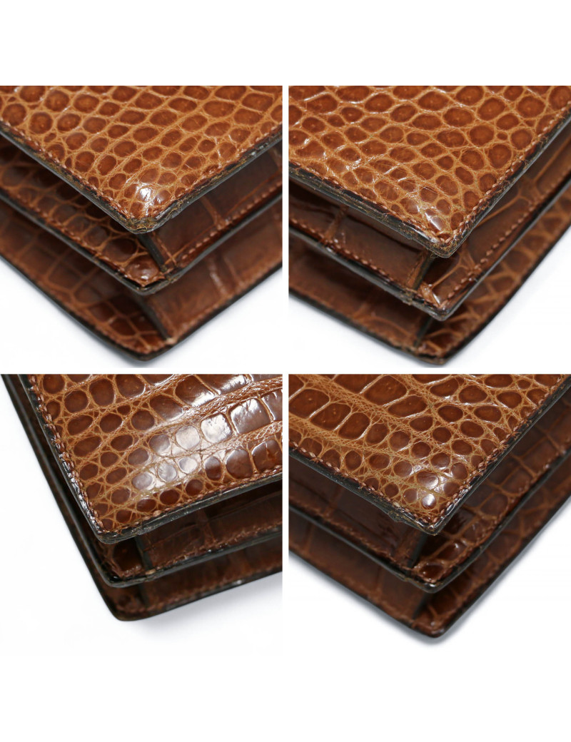 Sac à main Courbet HERMES crocodile Porosus