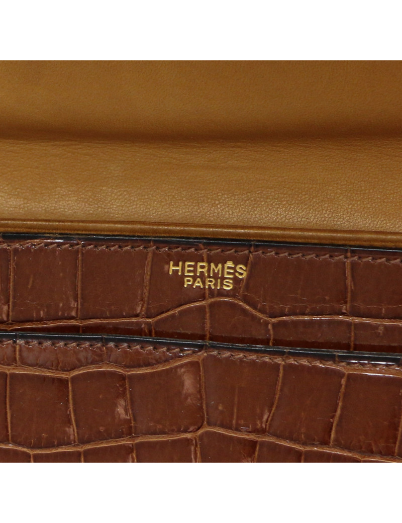 Sac à main Courbet HERMES crocodile Porosus