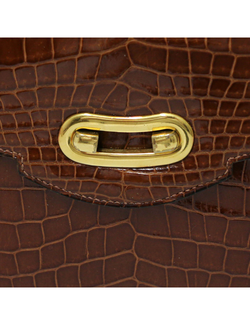 Sac à main Courbet HERMES crocodile Porosus