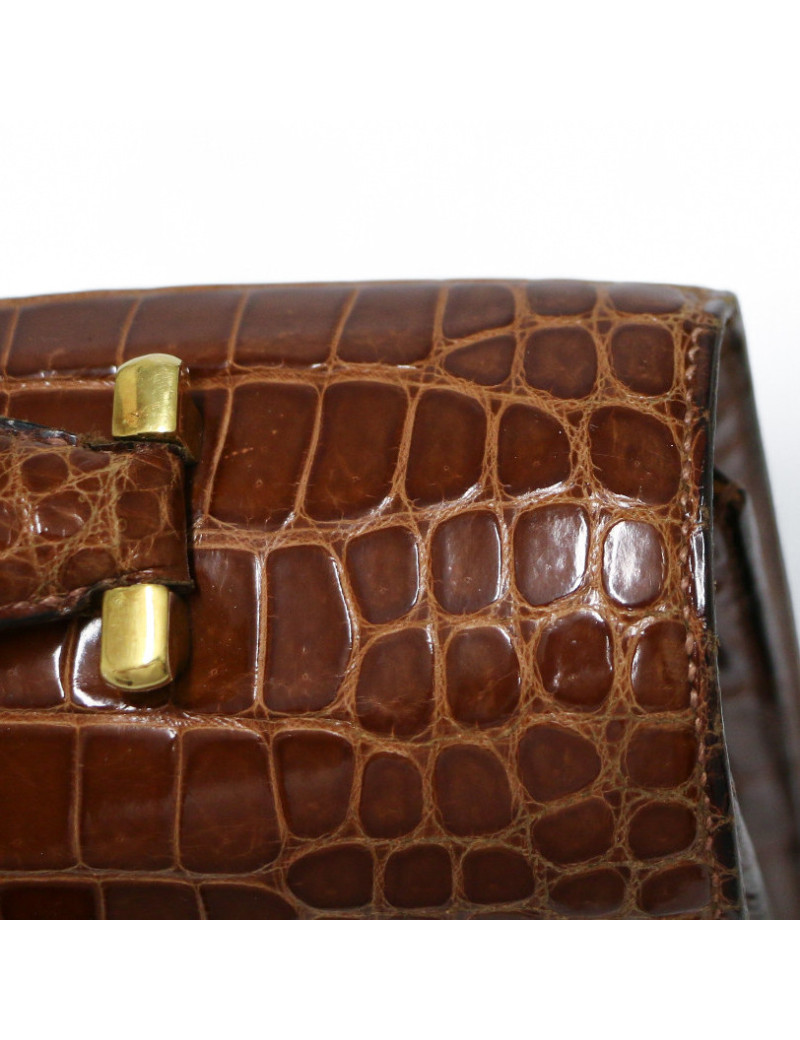 Sac à main Courbet HERMES crocodile Porosus