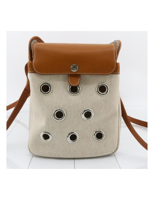 Cabas pour chien HERMES beige