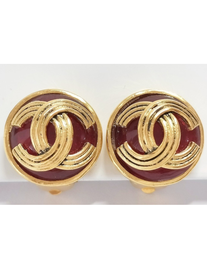 Clips pâte de verre CHANEL vintage