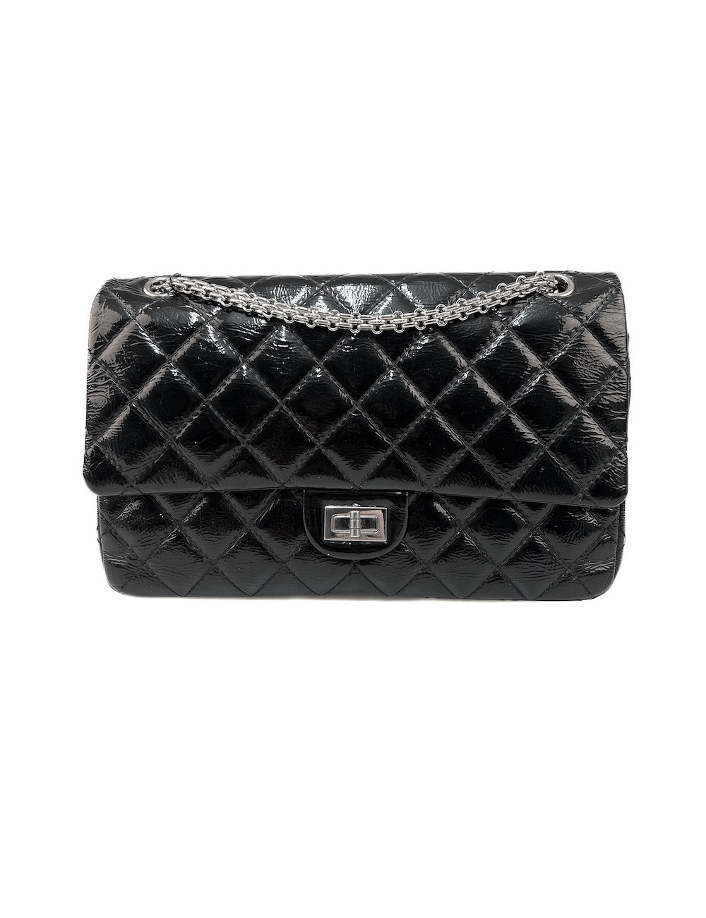 2.55 CHANEL verni cuir noir