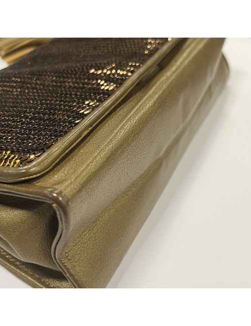 CHANEL evening clutch in golden brown moire sequins