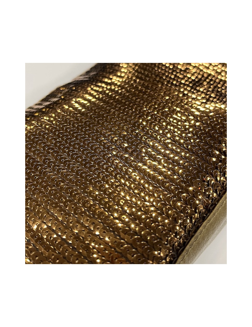 CHANEL evening clutch in golden brown moire sequins