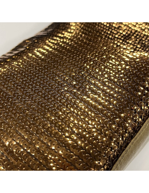 CHANEL evening clutch in golden brown moire sequins
