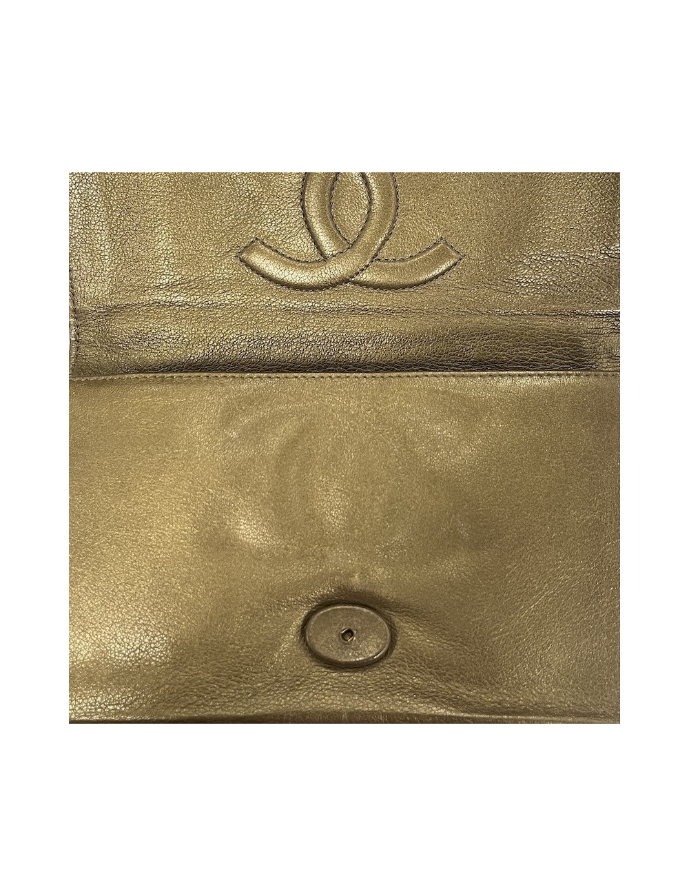 CHANEL evening clutch in golden brown moire sequins