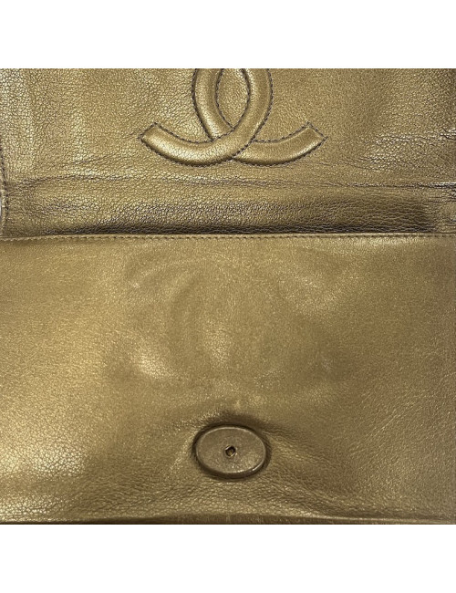 CHANEL evening clutch in golden brown moire sequins