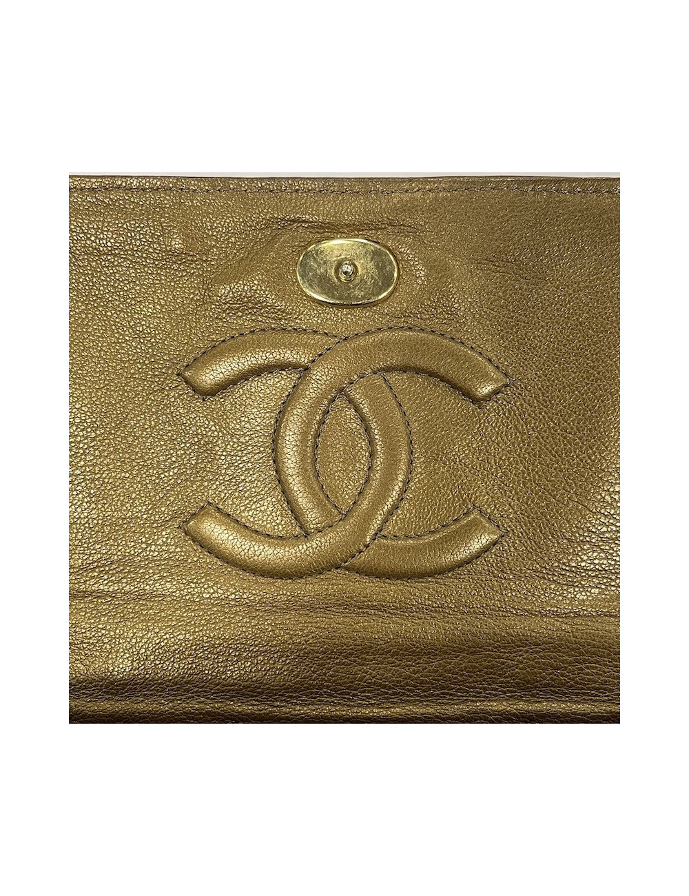 CHANEL evening clutch in golden brown moire sequins
