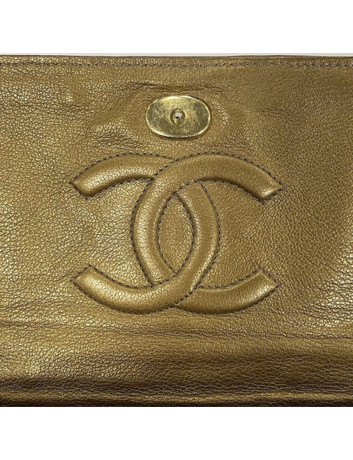 CHANEL evening clutch in golden brown moire sequins