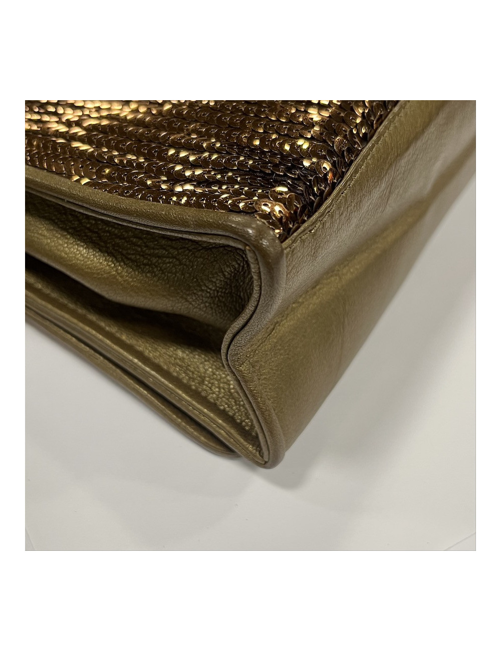 CHANEL evening clutch in golden brown moire sequins