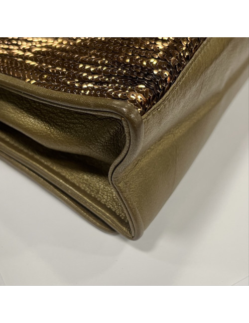 CHANEL evening clutch in golden brown moire sequins