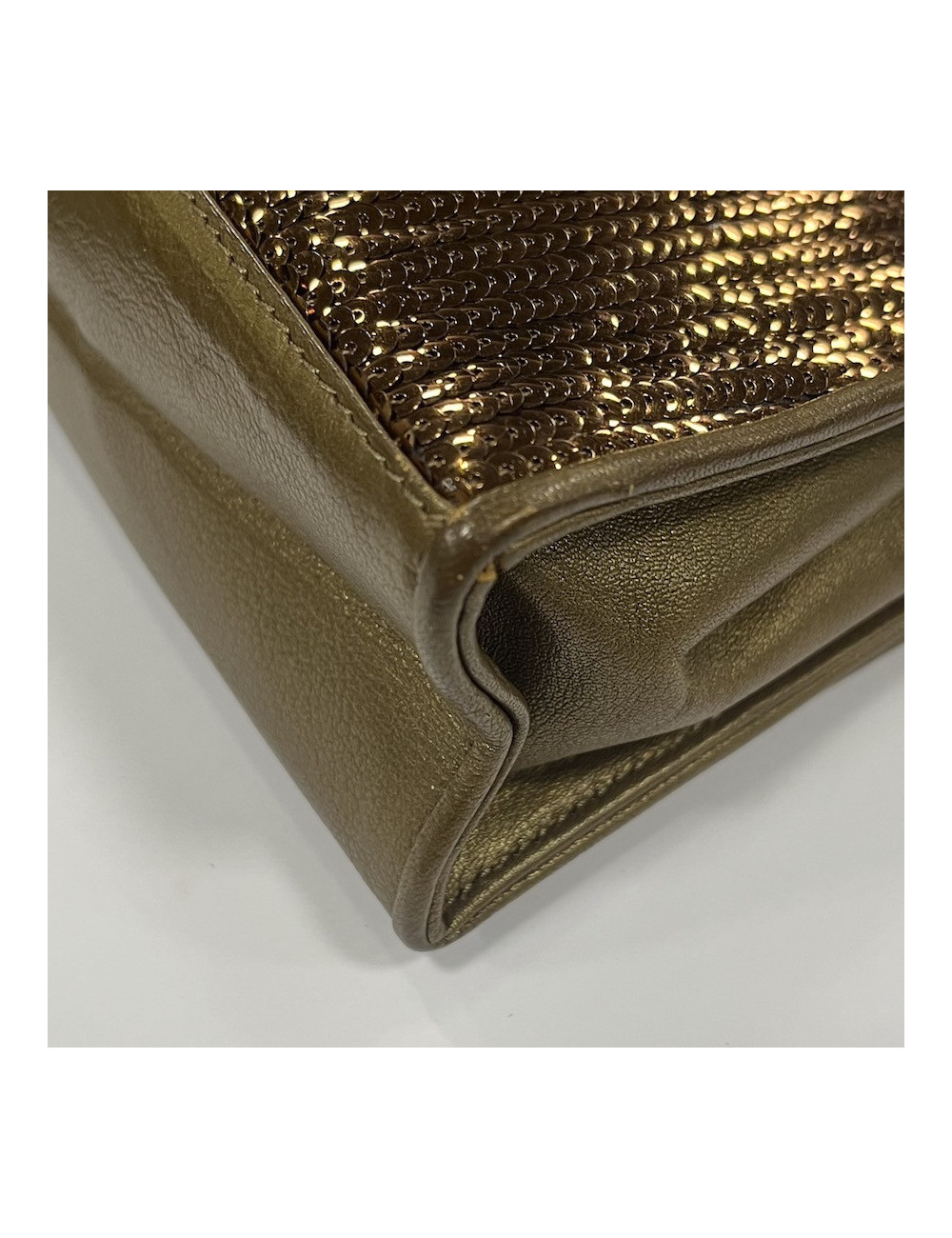 CHANEL evening clutch in golden brown moire sequins