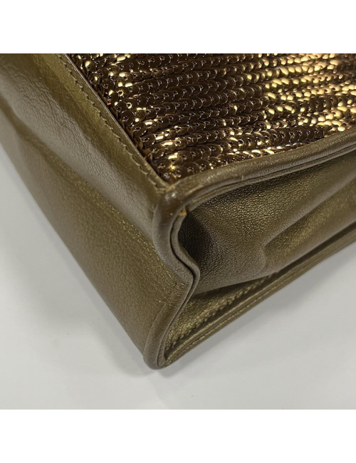 CHANEL evening clutch in golden brown moire sequins