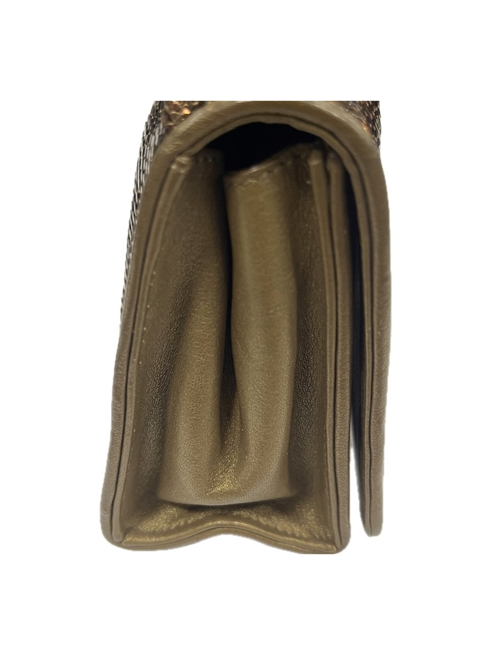 CHANEL evening clutch in golden brown moire sequins