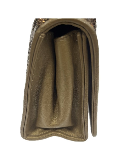 CHANEL evening clutch in golden brown moire sequins
