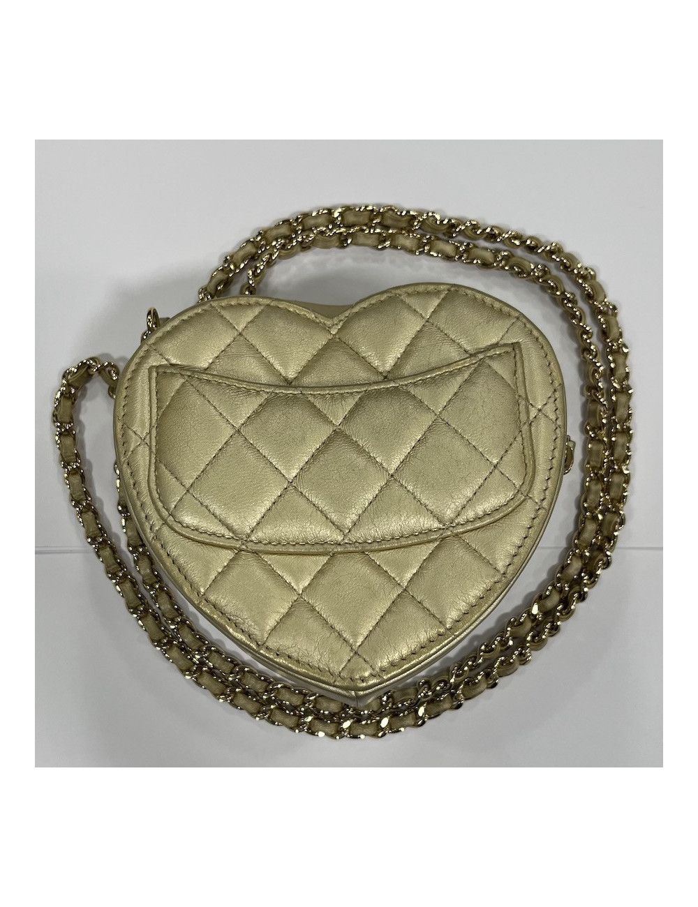 Mini sac coeur CHANEL doré