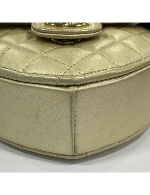 Mini sac coeur CHANEL doré